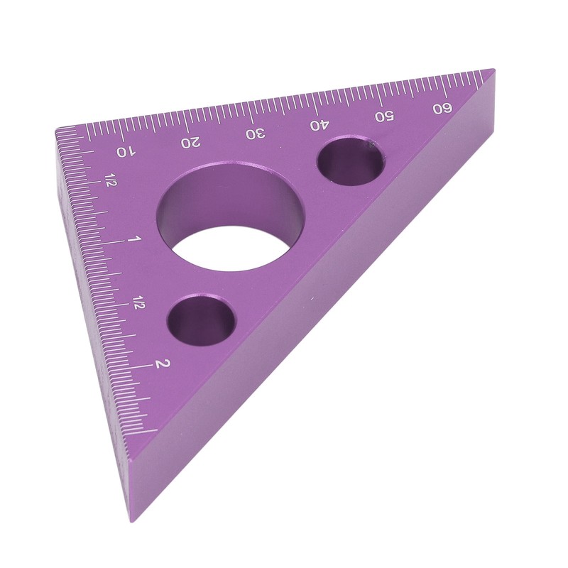 3in Right Angle Measure Ruler Thick Aluminum Alloy 45 Degree