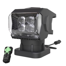 BORDAN Remote Control LED Spotlight for Trucks, 50W Outdoor Searchlight, 360°Rotating Automatic Search Lights for Offroad Pickup Boat, Go Outdoor Spot Lights 12V/24V (5 Strong Magnets Built-in)