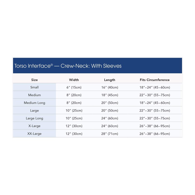 KNIT-RITE Torso Interface Crew Neck with Sleeves - Coolmax (White,