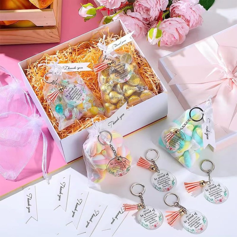DBAILY Thank You Keychain Gifts 144 PCS Employee Appreciation Gifts