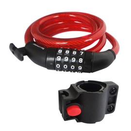 Benotto Candado Espiral 12x1200mm Combinación Rojo TY5231