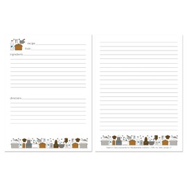 Meadowsweet Kitchens - Folding Recipe Card Set - 25 Folding 4 x 6 Inch Recipe Cards, Perfect Size Blank Cards for a Recipe Card Box - Kitchen Tools design