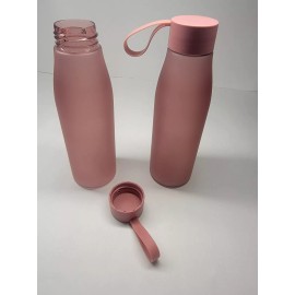 Room Essentials Drinkware 20oz pink Plastic Water Bottle w/ Built-In Strap 2pk