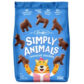 STAUFFERS Simply Animals Chocolate Crackers - 14.5oz Bag - Animal-Shaped Snacks with No High Fructose Corn Syrup, Artificial Flavors or Colors