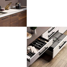 KNOBWELL 10 Pack Black Stainless Steel Kitchen Cabinet Door Handles Handle Pulls for Kitchen Cabinet Cupboard Drawer Dresser - Hole Distance 5 Inch, Overall Length 7-1/2 Inch