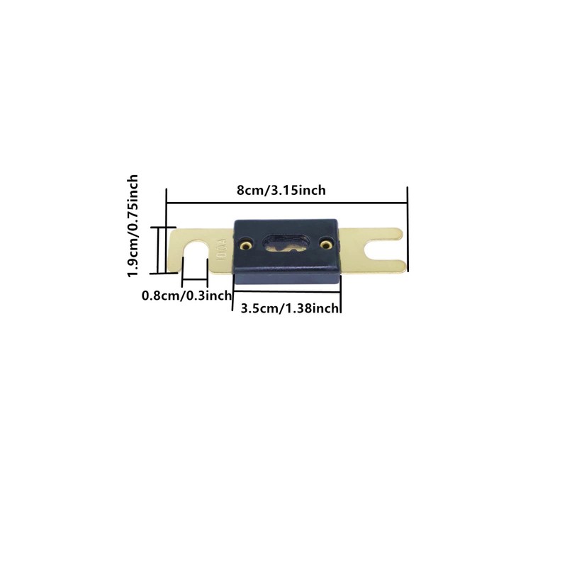 KOLACEN ANL Gold Plated Fuse 100 Amp + ANL Fuse
