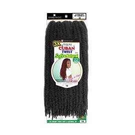 SHAKE-N-GO 3x Cuban Twist Soft & Natural 22" (1-PACK) (OFF BLACK 1B)