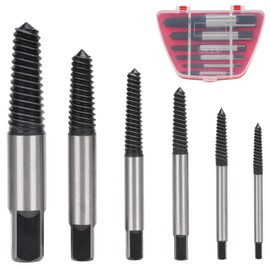 Noosverl 6 Piece Screw Extractor Set Professional Extractor Set Left Hand Turner Remover Screw Remover for Removing Damaged, Rusty or Worn Screws
