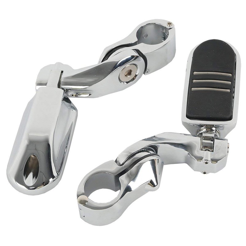 XFMT Chrome 1-1/4" 32mm Highway Engine Guard Foot Pegs W/Short