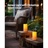 Homemory Solar Candles Outdoor Waterproof, 3"x6" Rechargeable Solar Powered Lights,