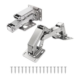 HBL' 2 Pack Soft Close Cabinet Hinges, 135-175 Degree Hydraulic Kitchen Cabinet Hinges for Lazy Susan, Surface Mounted for Framless Thick Doors