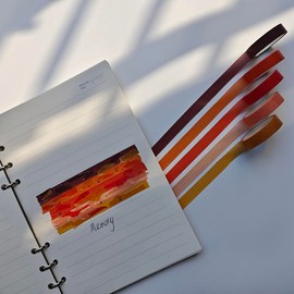 Etncy Life Autumn Washi Tape Set Fall Masking Tape Solid Color Decorative Tape for Gift Wrapping, Crafting Projects, Celebrations or Themed Designs (Autumn)