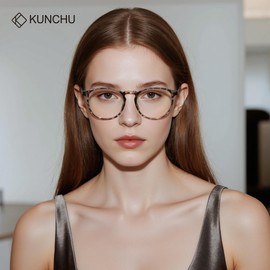 kunchu Blue Light Glasses for Woman & Men - Anti Eyestrain Blue Light Blocking Glasses Lightweight Retro Gaming Glasses（BlackTouDou）