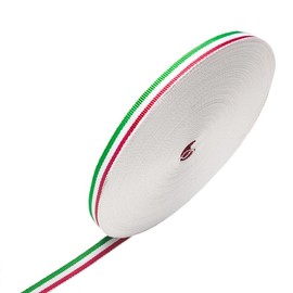 Green White Red Striped Gift Wrapping Ribbon - 3/8 Inch x 55 Yards (50.3m) | Christmas, Italian Flag, Holiday Craft Ribbon for Gift Bows, DIY, Party Decorations