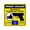 fagraphix Michigan Concealed Carry Permit Holder Sticker Self Adhesive Vinyl