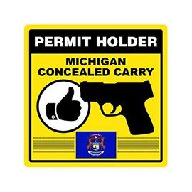 fagraphix Michigan Concealed Carry Permit Holder Sticker Self Adhesive Vinyl 2a permited FA Vinyl - 4.00 Wide