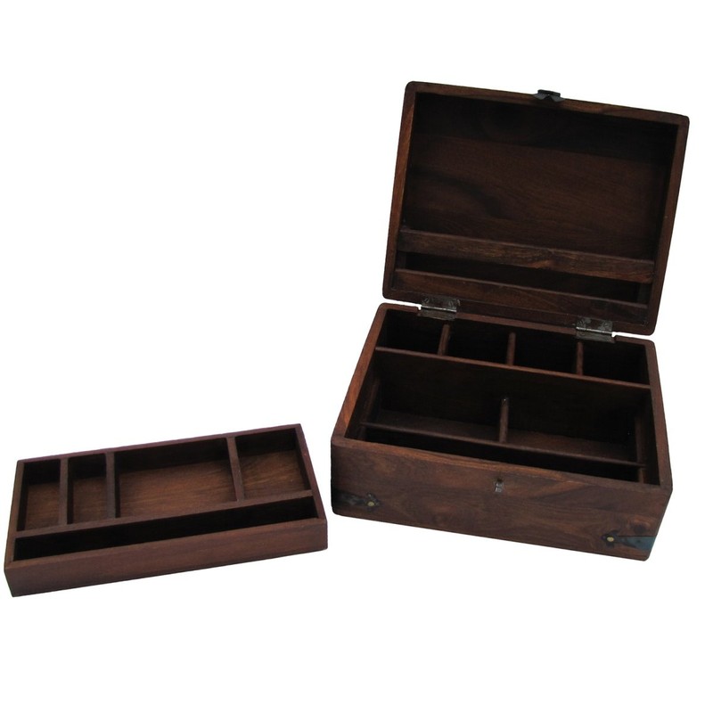 Supportiback Treasure Gurus Antique Style Wood Writing Travel Document Case
