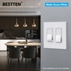 BESTTEN 5 Pack USWP6 Matte Snow White Series Decor Screwless