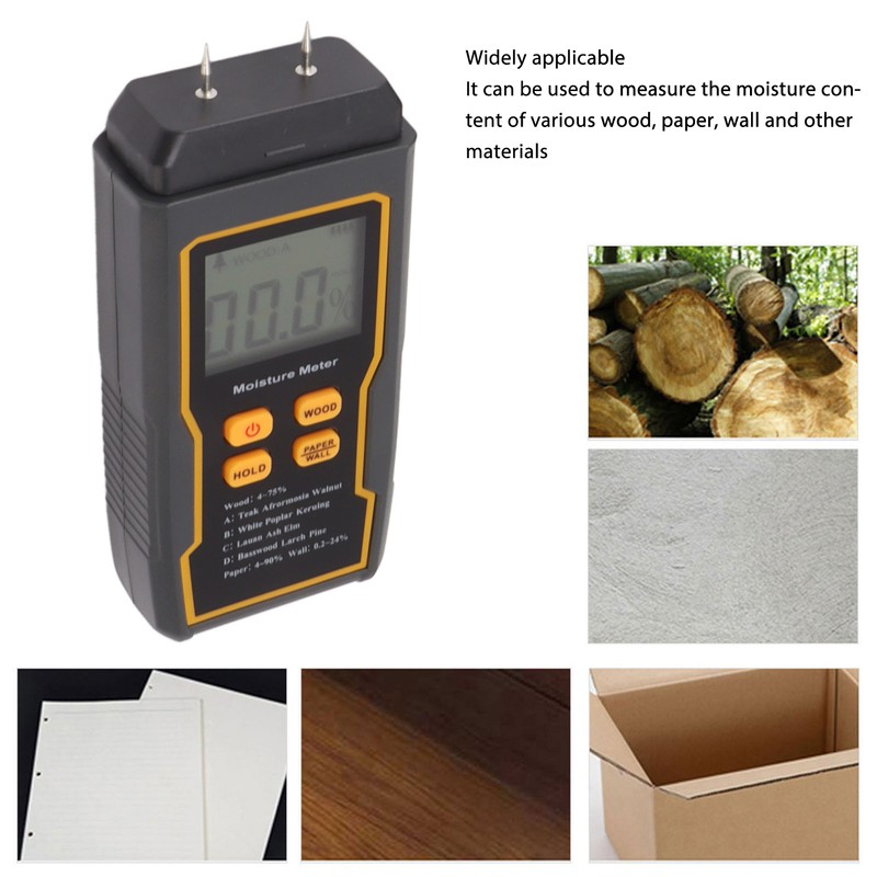 Moisture Detector Multifunctional 4 Modes Digital Moisture Meter with LCD