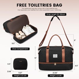 LOVEVOOK Travel Duffle With Shoe Compartment, Weekender for Women, Carry-On Overnight With Toiletry Bag, Gym Duffel With Wet Pocket, Hospital Bag for Labor and Delivery