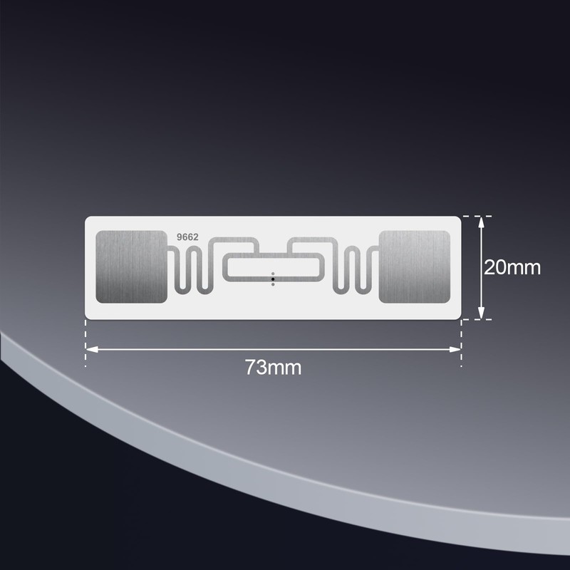 UHF RFID Tag Sticker, Rewritable Adhesive Inlay Label,AZ9662 73x20mmI SO18000-6C