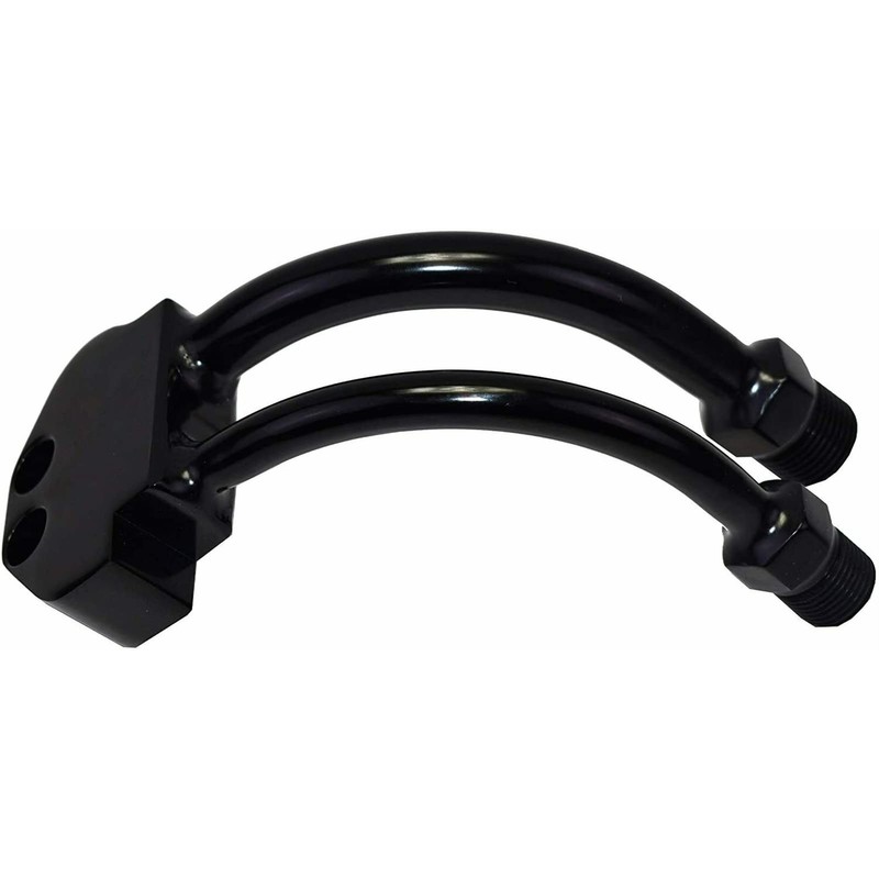 SixBuys Performance Black A/C Compressor Curved Manifold Compatible with Sanden