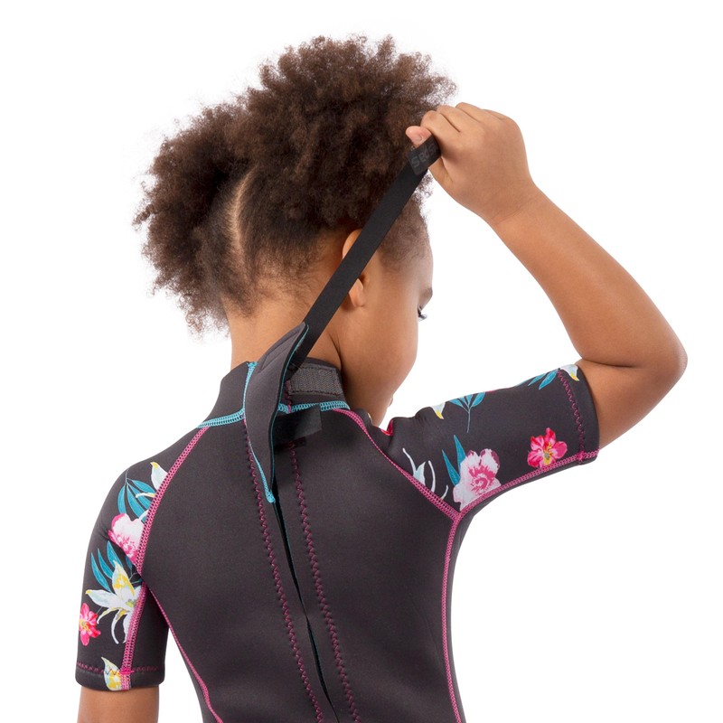 Trespass Girls Short Wetsuit Short with Back Zipper Posie Dark