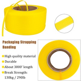 Banding Strapping Kit, Pallet Strapping Kit, Poly Strapping Kit, Plastic Strapping Kit Include Pallet Packaging Strapping Tool, Sealer Tools 3200' Length x 1/2" Wide and 200 Metal Seals