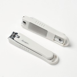 Tree Nail Care No-Splash Large Nail Clipper 2-Piece Set (White)