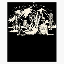 Desert Vintage I Want Tequila Little Time with You Gift Men Bumper Sticker Vinyl Decal 5"