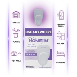 Fly Trap 1 Device (5 Refills & 6 UV Lights) Fly Trap for More Atract, Capturing Flies, Fruit Flies, Moths and Other Flying Insects Plug-in