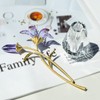 Vase with Crystal Lily Flowers - Purple Coating Crystal Collection