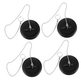 FUNOMOCYA 4pcs Bath Tub Stopper Sink Water Stopper Plastic Sink Plugs Flexible Black for
