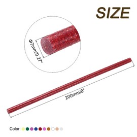 sourcing map 30pcs Mini Glitter Hot Glue Sticks 8 inch x 0.28 inch High Sticky Hot Glue Gun Sticks, 10 Color