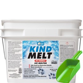 Harris Kind Melt Pet Friendly Ice and Snow Melter, Fast Acting 100% Pure Magnesium Chloride Formula with Scoop Included, 15lb