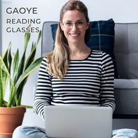 Gaoye 3 Pack Metal Reading Glasses for Women Men,Blue Light Blocking Readers,Slim Magnifying Eye Glass with 3 Pockets(1.5X)