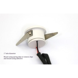 Micro Mini Down Light LED Fixture (90 to 240 VAC) - 1.25" Diameter - 1 Watt Natural White(4000K) LED Down Light for Home, Office, Cabinets, Utility or Task Lighting