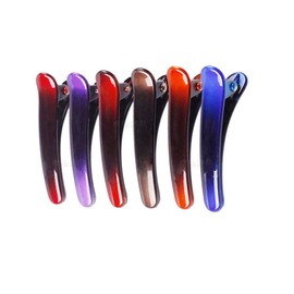 Suoirblss 12PCS Professional Hairdressing Salon Hair Barrettes Duck Bill Teeth Hair Clips Non Slip Band Clips Multicolor Plastic Metal Alligator Bows Hair Clips (4.9CM)