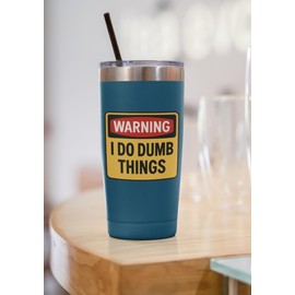(3pcs) Funny Warning I Do Dumb Things Sticker – Bold Humor Decal for Laptop, Water Bottle, Notebook, Gift for Friends or Coworkers
