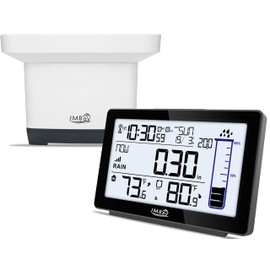 Wireless Rain Gauge Outdoor with Thermometer, High Accurate Digital Rain Gauges Outdoors Best Rated, Electronic Self-Emptying Remote Rain Collector, Freeze Proof Automatic Rain Measure Gauge for Yard