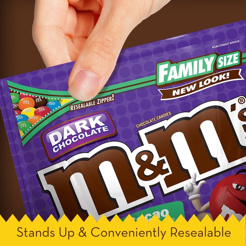 M&M'S 50% Cacao Dark Chocolate Candy, Family Size, 19.2 oz