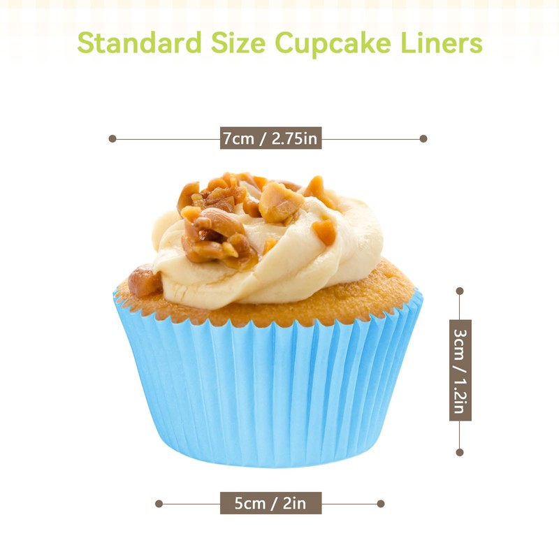 SKIDEC Rainbow Standard Cupcake Liners 400 Count Solid Colorful Paper