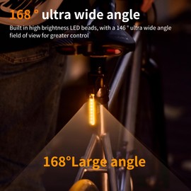 ACRUNU LED Photondrop Bike Tail Light, Red/Blue/Orange/Yellow Flowing Taillight,3 Modes Bike Rear Light, USB Rechargeable, Cycling Rear Light for Any Type of Seatpost (Y+Orange)