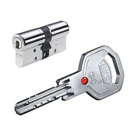 BKS Janus 46 Profile Cylinder with Security Card and 5 Keys 31/35 Nickel-Plated Brass with Emergency and Danger Function