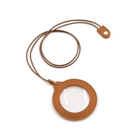 ARFUKA Magnifying Glass Handheld Reading Magnifier 5X Pocket Magnify Glass 48mm Magnifying Glass Lens with Lanyard for Reading Brown