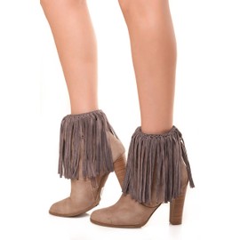 ICONOFLASH Women's Vegan Suede Boot Cuffs, Charcoal