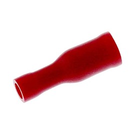 Lumonic 25 x Round Receptacles 0.5 - 1.5 mm² in Red I Round Plug Sleeves for 4 mm Round Plugs I Cable Lugs Round Plugs Insulated