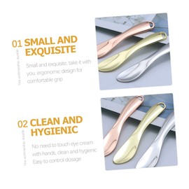 NOLITOY 5pcs Cosmetic Beauty Spoon Lotion Spatula Facial Cream Spoon Face Mixing Spoon Lotion for Face Mini Spatula Facial Tools for Skin Care Make up Kit Face Spatula Golden Zinc Alloy