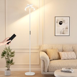 PreeOtti Floor Lamps for Living Room, 40W/2400LM LED Floor Lamp with Touch & Remote Control, 70" Tall Standing Lamp Stepless Dimmable, Modern Torchiere Corner Lamp for Bedroom, Office - White