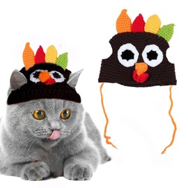 Thanksgiving Cats Costume Cat Turkey Drumstick Hat for Small Dog Kitten Thanksgiving Party Costume Cosplay Accessory Headwear